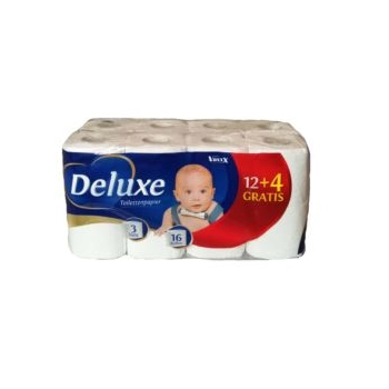 Papier Toaletowy Deluxe - 16 Rolek, 3 Warstwy - Cena Hurtowa - Paleta 132 Sztuki